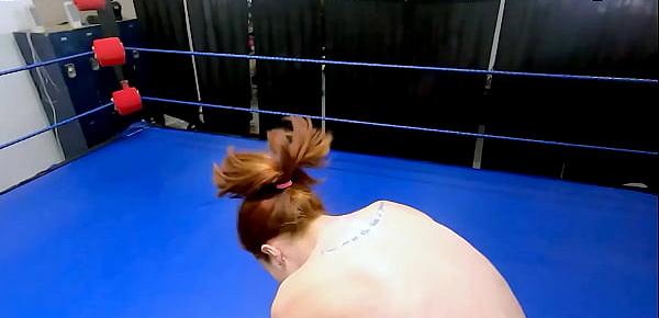  Redhead Woman Stripped and Defeated Boxing Ryona